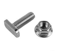 Sturdy M8 Hammer Head Screws and Matching Flange Nuts Total of 20 Pieces Crafted from Resistant Stainless Steel (M8*20)