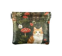 Sturdy Manx Cats A River Women Leather Cash Wallet Unique Makeup Bag Change Purse for Women Boys Girls
