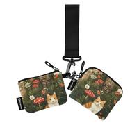 Sturdy Manx Cats Women Credit Card Case Coin Purse Compact Size Zipper Purse Wallet with Zipper Pocket for Ladies 2 Pcs tarjeteros para Mujer
