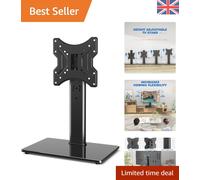 Sturdy Metal and Glass Swivel TV Stand for 23-43 Inch Screens - 30kg Max