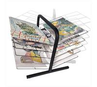 Sturdy Metal Art Drying Rack - Double-Sided Foldable Wire Rack for Oil Paintings Classroom Use with 360-Degree Wheels - Portable Art Drying Solution