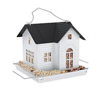 Sturdy Metal Bird House Solar Powered Auto-Drain Technology & Adjustable LED Lights For Backyard Birding Bird Supplier With Stone Tray