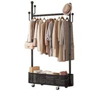 Sturdy Metal Coat Rack with Wheels, Hooks & Shelves - Free-Standing Hallway & Bedroom nizer - Supports Up to 100kg - Available in 40cm, 60cm, 80cm Sizes