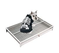Sturdy Metal Dog Potty Training Tray - Indoor/Outdoor Puppy Pad Holder & Litter Box for Easy Housebreaking in Apartments, Balconies, Porches (48x33x7.5cm)