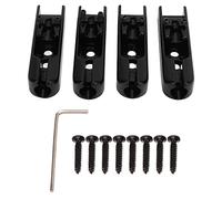 sturdy Metal Electric Bass Bridge, 4 String Adjustable Guitar Bridge Replacement, Wide Compatibility for All 4 String Electric Basses, Complete Accessories Kit with Screws and Wr (Black)