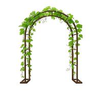 Sturdy Metal Garden Arch 2.5mClimbing Plant Trellis for Outdoor Weddings & Parties Steel Arbour Decoration for Backyard & Lawn Bronze Finish 1.8m Wide