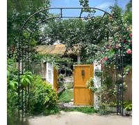 Sturdy Metal Garden Arch 220cm x 255cm Trellis for Climbing Plants Weatherproof Wedding Arbor Cucumber Support Elegant Outdoor Decor