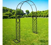 Sturdy Metal Garden Arch 240cm Black Wedding Arch for Outdoor Ceremonies Parties and Climbing Plants Roses Vines Durable Steel Trellis Arbor Garden Pergola