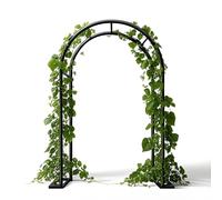 Sturdy Metal Garden Arch 3.0M for Climbing Plants Outdoor Wedding Trellis 1.8M Wide Steel Arbour Decoration for Backyard & Lawn (Black W3.50 x H2.20m)