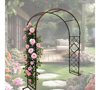 Sturdy Metal Garden Arch, Black Wedding Arbor for Climbing Plants, Pergola for Indoor & Outdoor Use - Bronze Finish, 280cm x 240cm Trellis Support