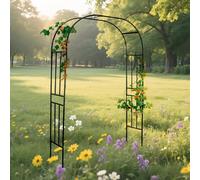 Sturdy Metal Garden Arch for Climbing Plants - Black Trellis Support for Roses Weddings & Pergolas - Outdoor Decoration 180x240cm