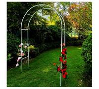 Sturdy Metal Garden Arch for Climbing Plants - Galvanized Rose Arbor Trellis Gate - Durable Outdoor Decoration for Garden Pathways and Landscaping