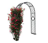Sturdy Metal Garden Arch for Climbing Roses Outdoor Trellis Weatherproof Support Frame 230x300cm Brown Rose Arbor Perfect for Garden Landscaping
