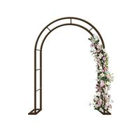 Sturdy Metal Garden Arch for Climbing Roses Wedding Decor Easy Assembly 0.8x2m (3.0x2.5cm) - Brown 300cm x 250cm (9.8ft x 8.2ft)
