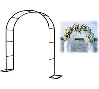 Sturdy Metal Garden Arch for Roses, Wedding & Party Decor, Climbing Plant Trellis with Base, Black, 140x230x40CM - Durable Floral Arbor Support