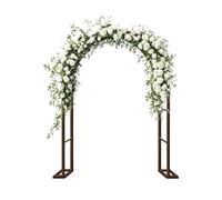 Sturdy Metal Garden Arch Trellis 120-240cm - Ele Wedding Arbor for Outdoor Ceremonies, Support for Climbing Plants, Detive Bronze h for Indoor/Outdoor Use