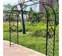 Sturdy Metal Garden Arch Trellis 140 340cm for Climbing Plants Black Arbor Pergola Perfect for Roses Pathways & Entrances Durable Tubular Support
