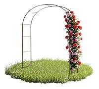 Sturdy Metal Garden Arch & Trellis for Climbing Plants 200cm 220cm 230cm Black Pergola Elegant Wedding Decoration Outdoor Support Bronze Finish (120x220cm H)