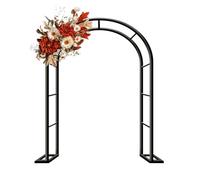Sturdy Metal Garden Arch Trellis for Climbing Plants - Decorative Black Arbor 80-350cm Adjustable Perfect for Outdoor Gardens Patios Weddings - W280 x H220cm