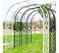Sturdy Metal Garden Arch Trellis for Climbing Plants - Elegant Brown Arbor Pergola for Weddings Parties & Backyard Decor (W160 x H230cm)