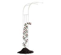 Sturdy Metal Garden Arch Trellis for Climbing Plants - Half Sided Rose Arbor 90x240cm Ideal for Outdoor Flowers Vines Vegetables and Fruits - White Finish