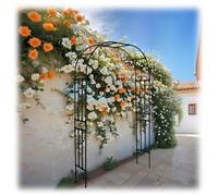 Sturdy Metal Garden Arch Trellis Pergola Available in 120 320 cm Ideal for Climbing Plants Vines Roses and Ivy Black Outdoor Decor
