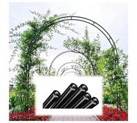 Sturdy Metal Garden Trellis with Base Wedding Decor for Climbing Plants 19mm Galvanized Pipe DIY Garden Art (Color: Black Size: 55.1" x 90.5")