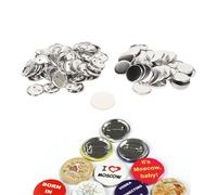 Sturdy Metal Pin Back Button Parts 100 Set with Smoothing Clip 50MM Blank Badge Making Supplies for Craft Projects (50MM)