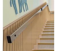 Sturdy Metal Stair il - 3cm Narrow Design, 6 to 10 Feet Adjustable, Easy Grip, Wall-Mounted Safety Railing for Indoor/Outdoor Use - Black & Silver Finish