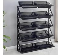 Sturdy Multi Tier Fruit & Vegetable Display Rack Ideal Retail Shelf for Fresh Produce in Grocery Stores Farmers Markets & Home Use Maximize Visibility & Organization