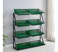 Sturdy Multi-Tier Fruit & Vegetable Display Rack - Space-Saving Retail Shelf for Fresh Produce in Grocery Stores - Versatile Multi-Level Stand for Maximum Visibility