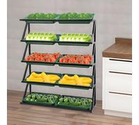 Sturdy Multi-Tier Vegetable & Fruit Display Rack - Perfect for Grocery Stores Farmers' Markets and Retail - Ideal Fresh Produce Shelf for Enhanced Visibility and Sales
