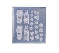 Sturdy Nails Art Embossing Mold Rose Flowers Silicone for Creative Resin Casting and Nails Decoration Projects Nail Art