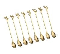 Sturdy Nonrust Steel Stir Spoon with Natural Leaves Pattern Ideal for Acidic Food and Daily Use in Various Setting Dessert Fork