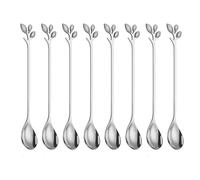 Sturdy Nonrust Steel Stir Spoon with Natural Leaves Pattern Ideal for Acidic Food and Daily Use in Various Setting Dessert Fork