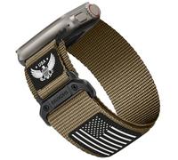 Sturdy Nylon Watch Band for Apple Watch 42mm 41mm 40mm 38mm Men, Soft Woven Breathable Flying Eagle Logo Adjustable Sport Band, Compatible with Apple Watch Series 10/9/8/7/6/5/4/3/2/1/SE