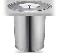 Sturdy Outdoor Flip-Top Trash Can - Durable Desktop Waste Container with Hidden Garbage Chute & Cover for Kitchens & Offices, Space-Saving Design, Easy to Use