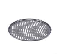 Sturdy Perforated Thick Pizza Pan for Oven Baking For Cheesy Pizzas Even Heat Distribution and Enhanced Crispiness (black)