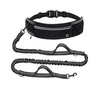 Sturdy Pet Waist Leash for Big Dogs Having Two Firm Handles and Rotating Metal Clip Permanent Nylon Dog Leash
