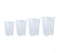 Sturdy Plastic Flower Pot with Side and Bottom Holes for Improved Ventilation for Indoor Plant Lovers and Gardeners (14cm/6pcs)