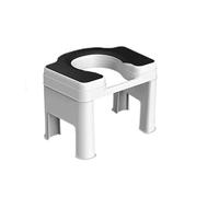 Sturdy Plastic Footstool for Adults - Elevated Toilet Step Stool, Non-Slip Bathroom Foot Rest, Portable Squat Aid, 26.5cm White/Black, Perfect for Comfort & Safety