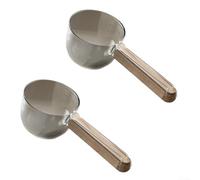 Sturdy Plastic Measuring Scoop 19cm for Flour Rice(Transparent black)