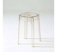 Sturdy Plastic Sitting Stool - Stackable Design, Waterproof Clear Acrylic Shower Chair for Bathroom, Kitchen, Bedroom, Dining, Home and Office