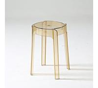 Sturdy Plastic Sitting Stool - Stackable Design, Waterproof Clear Acrylic Shower Chair for Bathroom, Kitchen, Bedroom, Dining, Home and Office