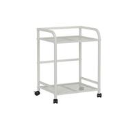 Sturdy Printer Shelf & CPU Tower Stand with Lockable Wheels - Under Desk PC Trolley for Gaming Setup & Home Office - Space-Saving White Design for Accessories Storage