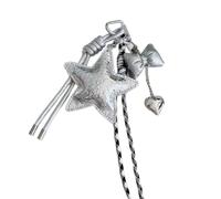 Sturdy PU metal hook keychain accessory features a folding star design for everyday use, フリーサイズ