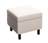 Sturdy Pu Ottomans With Wooden Frame Compact Upholstered Ottoman Foot Rest With Legs Hidden Storage Small Ottoman Dorm 11.8in save space