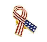 Sturdy Ribbon Lapel Pin Featuring Americans Flags Designs Decoration For Patriotic Event And Parades Daily Use National Day Celebration Pin