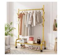 Sturdy Rolling Clothes Rack with Wheels, Portable Open Wardrobe for Bedroom, Living Room & Entryway, 80 cm Black Metal Clothes nizer