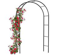 Sturdy Rustproof Metal Garden Arch PergolaWhite Wedding Arch for Climbing Plants Outdoor Grape Vine Trellis 4.6ft Wide x 7.9ft High or 7.6ft Wide x 6.4ft High (Black 31.5in W)